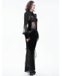 Eva Lady Black Gothic Sexy Transparent Lace Long Sleeve Blouse for Women