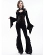 Eva Lady Black Vintage Gothic Elegant Velvet Off-the-Shoulder Long Sleeve Shirt for Women