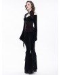 Eva Lady Black Vintage Gothic Elegant Velvet Off-the-Shoulder Long Sleeve Shirt for Women
