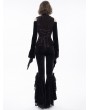 Eva Lady Black Vintage Gothic Elegant Velvet Off-the-Shoulder Long Sleeve Shirt for Women