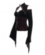Eva Lady Black Vintage Gothic Elegant Velvet Off-the-Shoulder Long Sleeve Shirt for Women