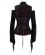 Eva Lady Black Vintage Gothic Elegant Velvet Off-the-Shoulder Long Sleeve Shirt for Women