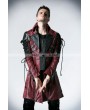 Punk Rave Red and Black Long Sleeves Leather Gothic Trench Coat for Men