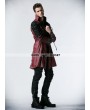 Punk Rave Red and Black Long Sleeves Leather Gothic Trench Coat for Men