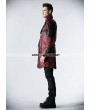 Punk Rave Red and Black Long Sleeves Leather Gothic Trench Coat for Men