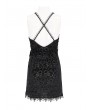 Eva Lady Black Gothic Sexy Lace Deep V-Neck Short Dress