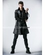 Punk Rave Black Long Sleeves Leather Gothic Trench Coat for Men