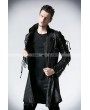 Punk Rave Black Long Sleeves Leather Gothic Trench Coat for Men