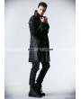 Punk Rave Black Long Sleeves Leather Gothic Trench Coat for Men