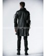 Punk Rave Black Long Sleeves Leather Gothic Trench Coat for Men