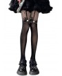 Black Gothic Lolita Bowknot Fishnet Tights