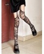 Black Gothic Punk Sexy Garter Fishnet Thigh High Tights