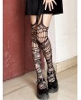 Black Gothic Punk Sexy Garter Fishnet Thigh High Tights