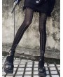 Black Gothic Halloween Dark Skull Diamond Tights