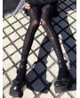 Black Gothic Halloween Dark Skull Diamond Tights