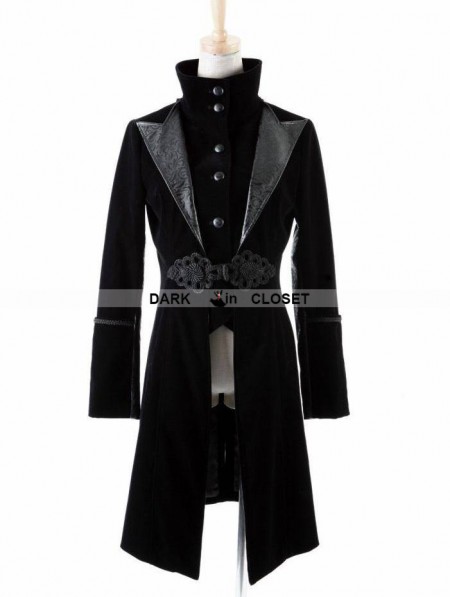 Punk Rave Black Velvet Gothic Jacket for Men - DarkinCloset.com