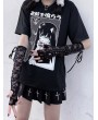 Black Gothic Punk Cool Retro Lace-Up Long Gloves