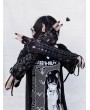 Black Gothic Punk Cool Retro Lace-Up Long Gloves