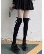 Black Gothic Sweet Bowknot Lace Over-the-Knee High Socks