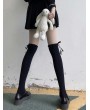 Black Gothic Sweet Bowknot Lace Over-the-Knee High Socks