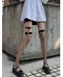 Black Gothic Punk Cool Girl Sexy Fishnet Knee Socks
