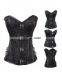 Black Pattern Gothic Steampunk Corset