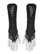Dark in Love Black Gothic Lace Cobweb Gloves for Women