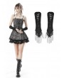 Dark in Love Black Gothic Lace Cobweb Gloves for Women