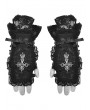 Dark in Love Black Gothic Lolita Cross Lace Short Gloves for Women