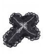 Dark in Love Black Gothic Big Cross Lace Headdress