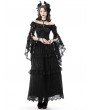 Dark in Love Black Gothic Mesh Bell Sleeves Finger Hook Lace Cape for Women