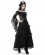 Dark in Love Black Gothic Mesh Bell Sleeves Finger Hook Lace Cape for Women