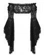 Dark in Love Black Gothic Mesh Bell Sleeves Finger Hook Lace Cape for Women