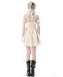 Dark in Love Ivory Gothic Steampunk Off-the-Shoulder Princess Lace Frilly Short Dress