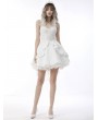 Dark in Love White Gothic Gorgeous Bubble Jacquard High-Low Party Dress