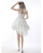 Dark in Love White Gothic Gorgeous Bubble Jacquard High-Low Party Dress