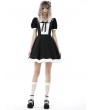 Dark in Love Black and White Gothic Magic Doll Rebel Short Sleeve Dress