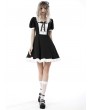 Dark in Love Black and White Gothic Magic Doll Rebel Short Sleeve Dress