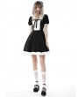 Dark in Love Black and White Gothic Magic Doll Rebel Short Sleeve Dress