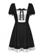 Dark in Love Black and White Gothic Magic Doll Rebel Short Sleeve Dress