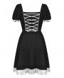 Dark in Love Black and White Gothic Magic Doll Rebel Short Sleeve Dress