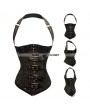 Halter Stripe Steampunk Underbust Corset