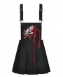 Dark in Love Black Gothic Punk Blood Devil Cross Strap Pleated Short Dress