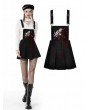 Dark in Love Black Gothic Punk Blood Devil Cross Strap Pleated Short Dress