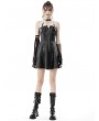 Dark in Love Black Gothic Punk Cool Bag Buckle Leatherette Halter Short Dress