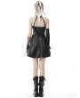 Dark in Love Black Gothic Punk Cool Bag Buckle Leatherette Halter Short Dress