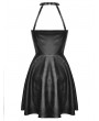 Dark in Love Black Gothic Punk Cool Bag Buckle Leatherette Halter Short Dress