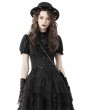 Dark in Love Black Retro Gothic Short Puff Sleeve Daily Wear Blouse for Women