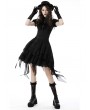 Dark in Love Black Retro Gothic Short Puff Sleeve Daily Wear Blouse for Women