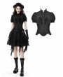 Dark in Love Black Retro Gothic Short Puff Sleeve Daily Wear Blouse for Women